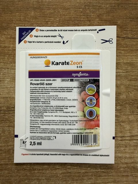 Karate Zeon 5CS 2,5ml- rovarölő permetezőszer